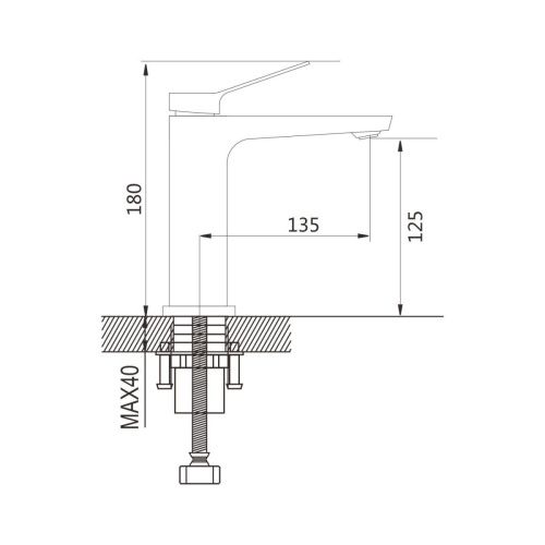 Смеситель Shevanik S4601T на раковину оружейная сталь - фото 3