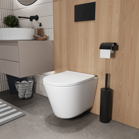 Унитаз подвесной Grossman Торнадо GR-4477MSQ белый матовый с сиденьем микролифт безободковый смыв торнадо