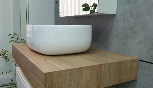 Раковина из фаянса Velvex 78542 47х37 накладная цвет белый без отверстий под смеситель - фото 4