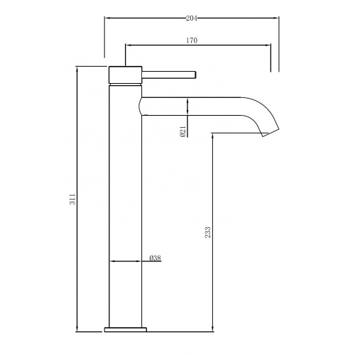 Смеситель Abber Wasser Kreis 316 AF8111BST-L на раковину сталь брашированная - фото 3