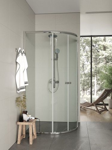 Душевой уголок Agger A01-100TCR/G 100х100 стекло прозрачное профиль хром без поддона - фото 4