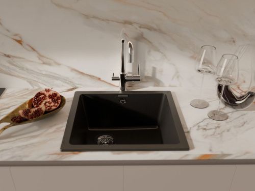 Кухонная мойка Rivelato BERKANA BK-45 nero 42х46 цвет черный - фото 5