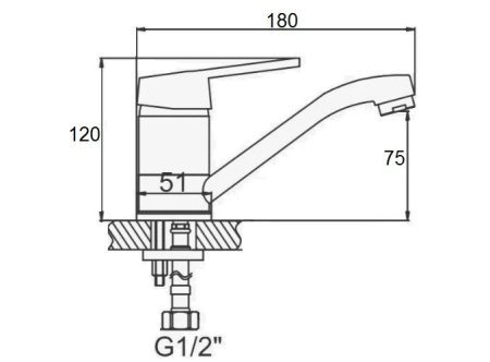 Смеситель D-Lin D151429-1 на раковину хром