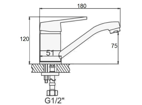 Смеситель D-Lin D151429-1 на раковину хром - фото 2