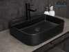 Раковина керамическая Gid Geométrico 53364 50х40 накладная цвет черный 1 отверстие под смеситель