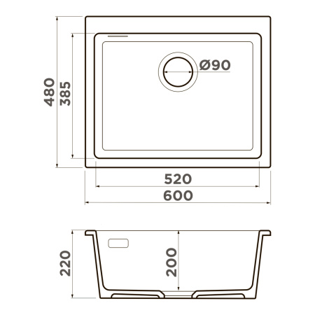 Кухонная мойка Omoikiri Omishima 60-U 4997555 60х20 цвет белый поверхность матовая