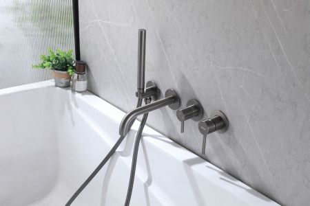 Смеситель для ванны и душа Abber Wasser Kreis AF8130NG встраиваемый в стену никель