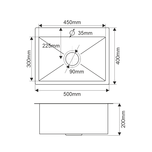 Кухонная мойка Melana ProfLine MLN-R5040H 50x40 цвет сатин - фото 4