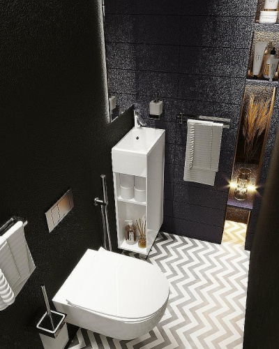 Тумба с раковиной 1MarKa Laura У85928 39х22х85 напольная цвет белый - фото 4