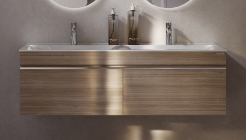 Тумба под раковину Velvex PULSUS tpPUL.140-25 139х48х52 подвесная цвет дуб сонома - фото 2