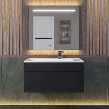 Тумба с раковиной Uperwood Lotus Premium 39340207461 80х50 цвет черный