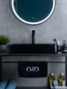 Раковина керамическая Gid Geométrico 53346 60х30 накладная цвет черный без отверстий под смеситель