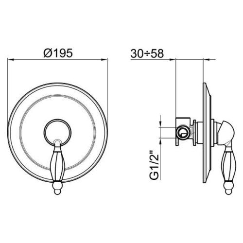 Смеситель для ванны и душа Webert Alexandra AL880101010 встраиваемый в стену золото - фото 3