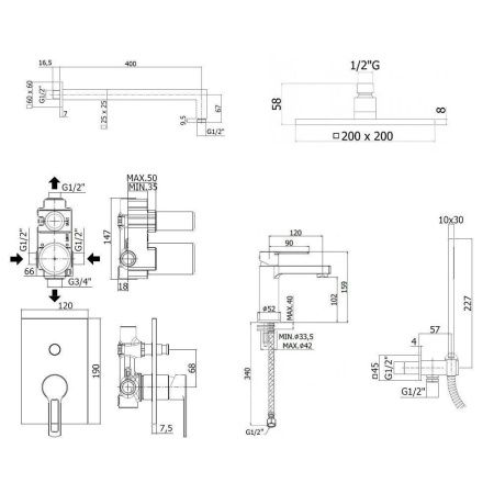 Душевая система Paffoni Ringo KITRIN018CR071 встраиваемая в стену цвет хром