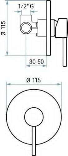 Смеситель Emmevi Piper 45009/NEO встраиваемый в стену черный - фото 2