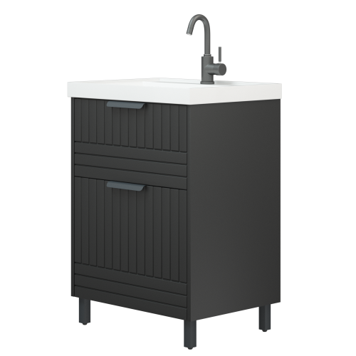 Тумба под раковину Corozo Терра SD-00001324 59х44х85 цвет серый - фото 4