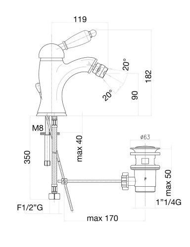 Смеситель Fiore 89OO5321 на биде золото - фото 3