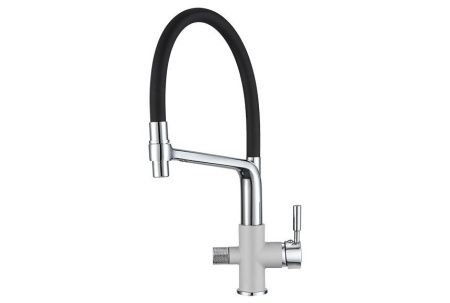 Смеситель для кухни Granula 0075, СЛАНЕЦ на мойку черный/серый