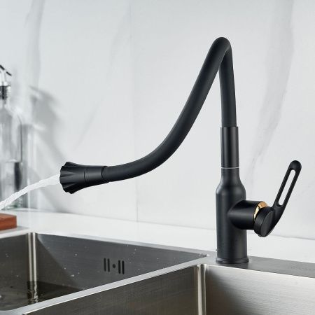 Смеситель для кухни Raffine F303H-3 на мойку черный