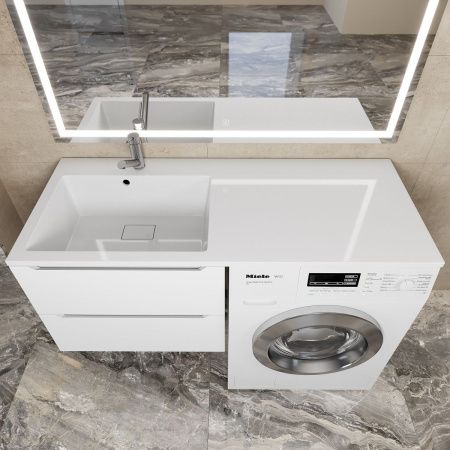 Раковина из искусственного камня Uperwood Cosmos 291020411 120х50 над стиральной машиной цвет белый