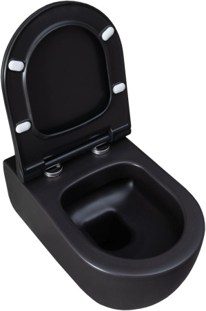 Чаша унитаза подвесная Allen Brau Priority 4.31001.31 цвет черный матовый без сиденья безободковая каскадный смыв