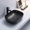 Раковина из санфаянса CeramaLux 78104MB 49х40 накладная цвет черный матовый