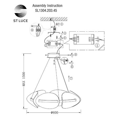 Люстра подвесная ST Luce Etoile (Етоиле) SL1304.203.45