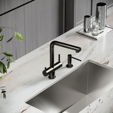 Смеситель для кухни Sancos Spin SC4015GG на мойку вороненая сталь