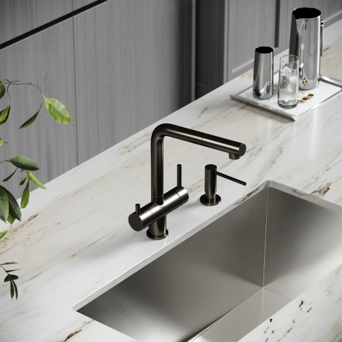 Смеситель для кухни Sancos Spin SC4015GG на мойку вороненая сталь - фото 2