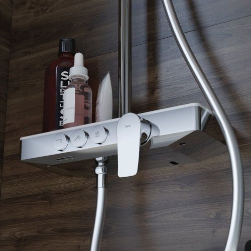 Душевая стойка IDDIS Shelfy SHESB3Bi06 настенная цвет хром - фото 4