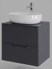 Тумба с раковиной Orange Line Li-60TugMDF+B05-520W 60х50 подвесная цвет черный