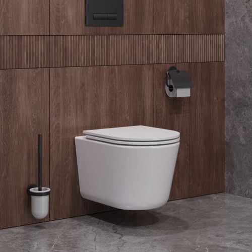 Унитаз подвесной Cezares LINER CZR-3808-53-TH-TOR/SC белый с сиденьем микролифт безободковый смыв торнадо - фото 4