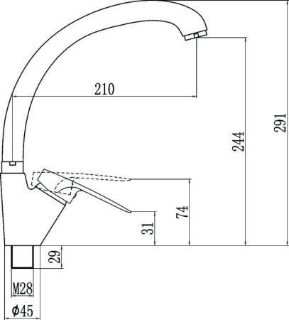 Смеситель для кухни Fmark FM4166W на мойку белый