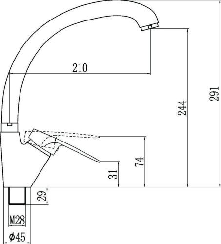 Смеситель для кухни Fmark FM4166L на мойку сатин - фото 2