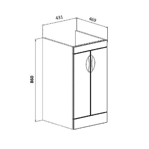 Тумба под раковину Runo Лира 00-00000144 40х50 напольная цвет белый - фото 5