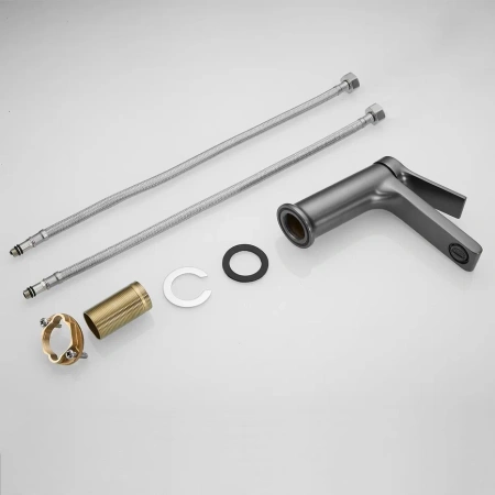 Смеситель Shevanik S8301T на раковину оружейная сталь