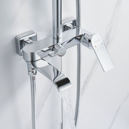 Душевая стойка Shevanik S4136 настенная цвет хром