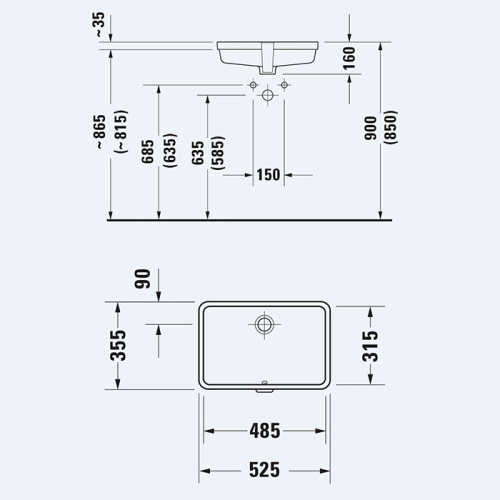 Раковина Duravit Vero 48,5 см 3304800001 встраиваемая цвет белый - фото 2