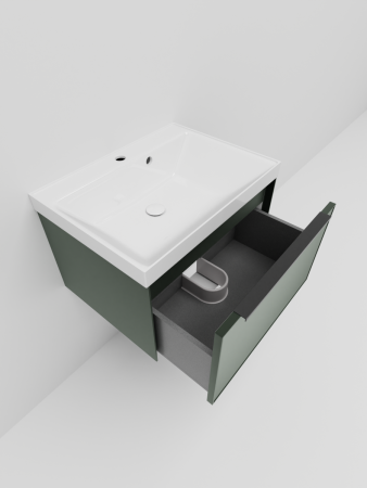 Тумба с раковиной La Fenice SIMPLA NFNC-01-SIM-G-60-3-60 60х50 подвесная цвет серый