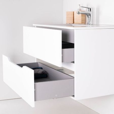 Тумба с раковиной Orange Line Li-80Tuw+Ra 80х50 подвесная цвет белый