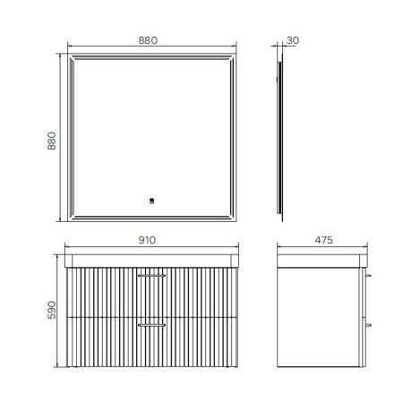 Тумба с раковиной Comforty Ангара 00-00021036CF 90х50 подвесная цвет бежевый