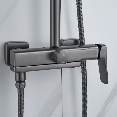 Душевая стойка Raffine F3699T настенная цвет оружейная сталь