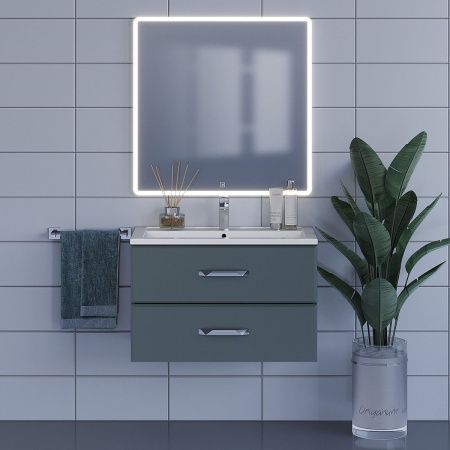 Тумба под раковину Uperwood Foster 291020522 80х50 подвесная цвет серый