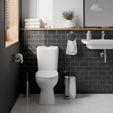 Унитаз-компакт напольный с бачком Iberica Blanca Múnia IB.MUN.121.1B1 белый с сиденьем микролифт безободковый каскадный смыв