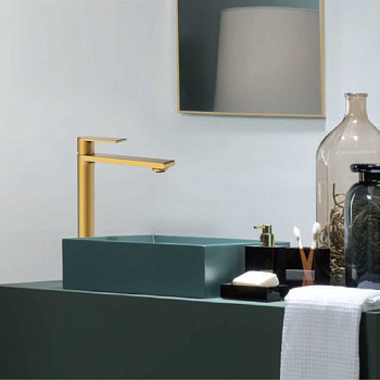 Смеситель Vincea Vogue VBF-1V2BG на столешницу брашированное золото