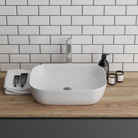 Раковина из сантехнического фаянса Grossman Style GR-3020 50х40 накладная цвет белый без отверстий под смеситель