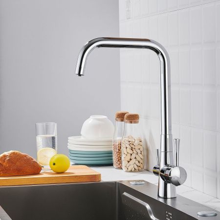 Смеситель для кухни Shevanik S528 на мойку хром