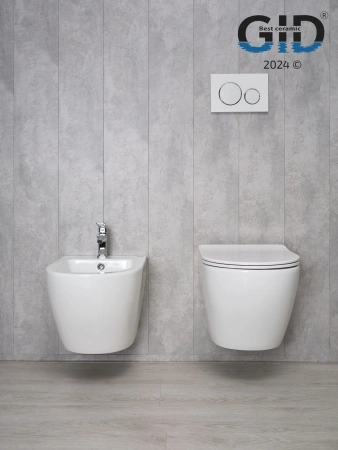 Унитаз подвесной Gid Convexo 61107Y белый с сиденьем микролифт безободковый смыв торнадо