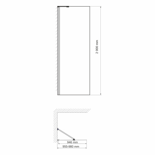 Боковая стенка WasserKRAFT Aller 10H 10H10-RP100 100x200 стекло прозрачное 8 мм - фото 5