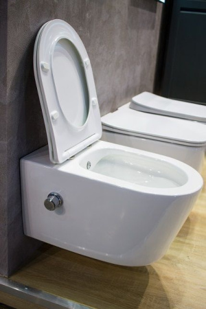 Унитаз подвесной Art&Max ZOE AM9322C1CHR белый с сиденьем микролифт безободковый каскадный смыв